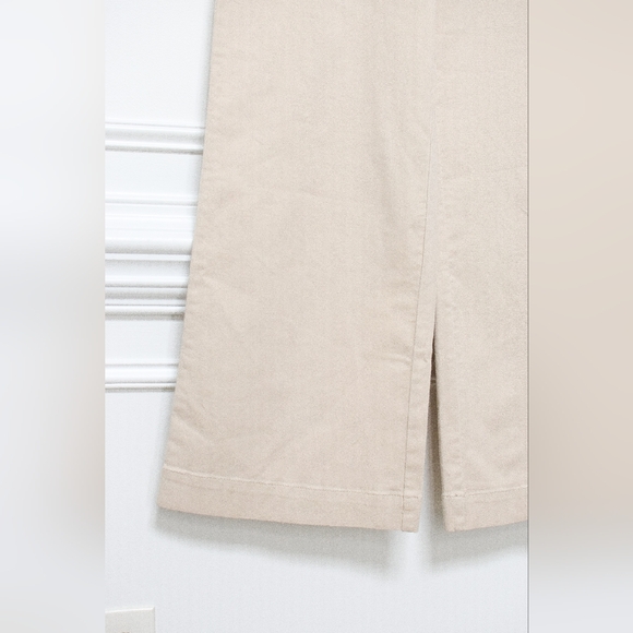 NWT Loft Palmer Wide Leg Pants Twill Tan Patch Pockets High Waisted Size 14 Prep - Picture 5 of 9